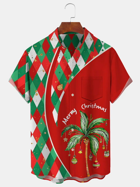 Men's Christmas Funny Graphic Short Sleeve Hawaiian Shirt
